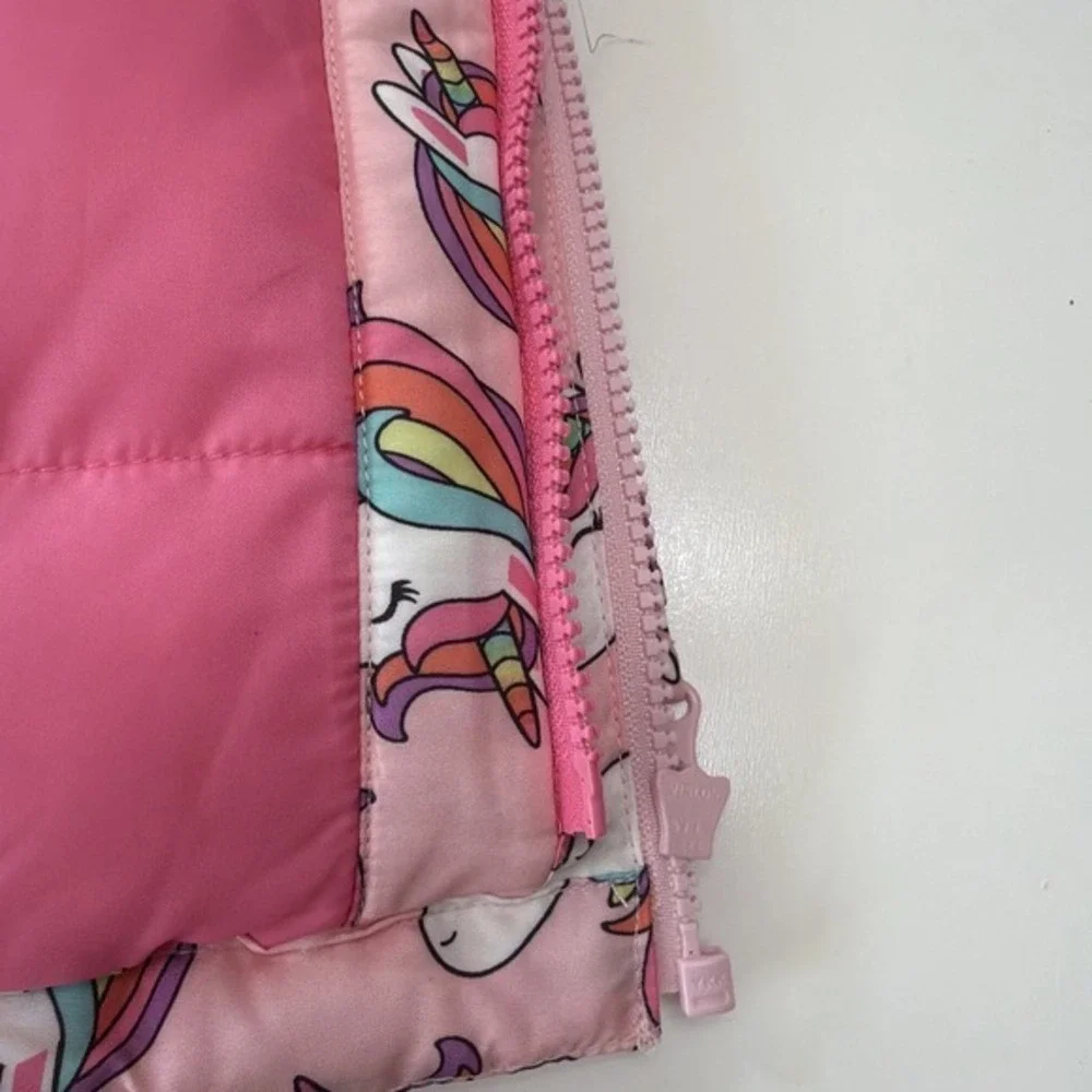 The Children's Place Girls Unicorn 3-Piece Snowsuit Set Jacket/Fleece/Bibs. 3898